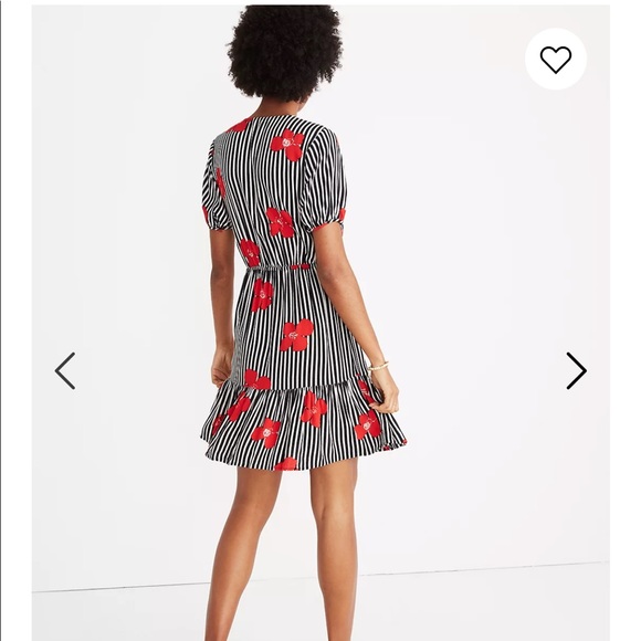 Madewell Ruffle Wrap Dress Candied Orchids 4 - Picture 6 of 11